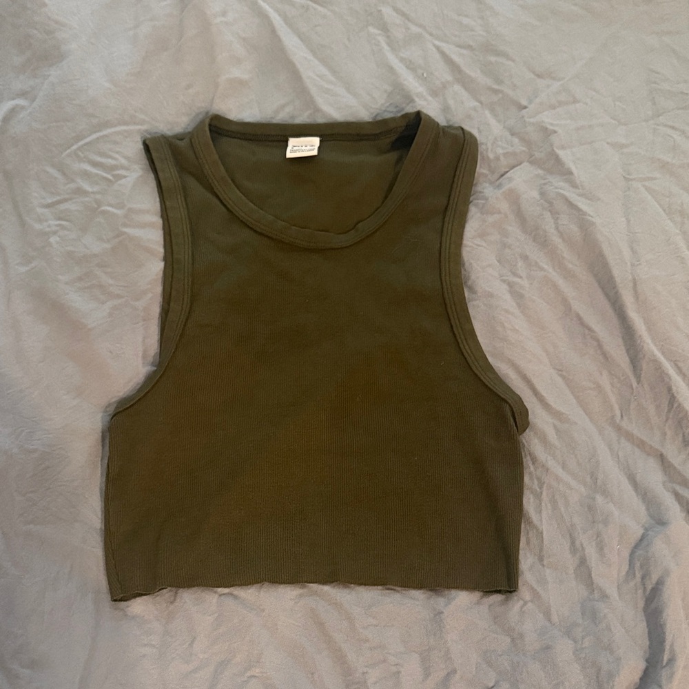 TNA Dark Olive Crop Top homestretch